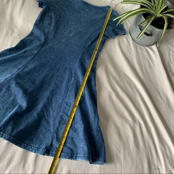 H&M Fit & Flare Faux Denim Mini Dress - Picture 5 of 14